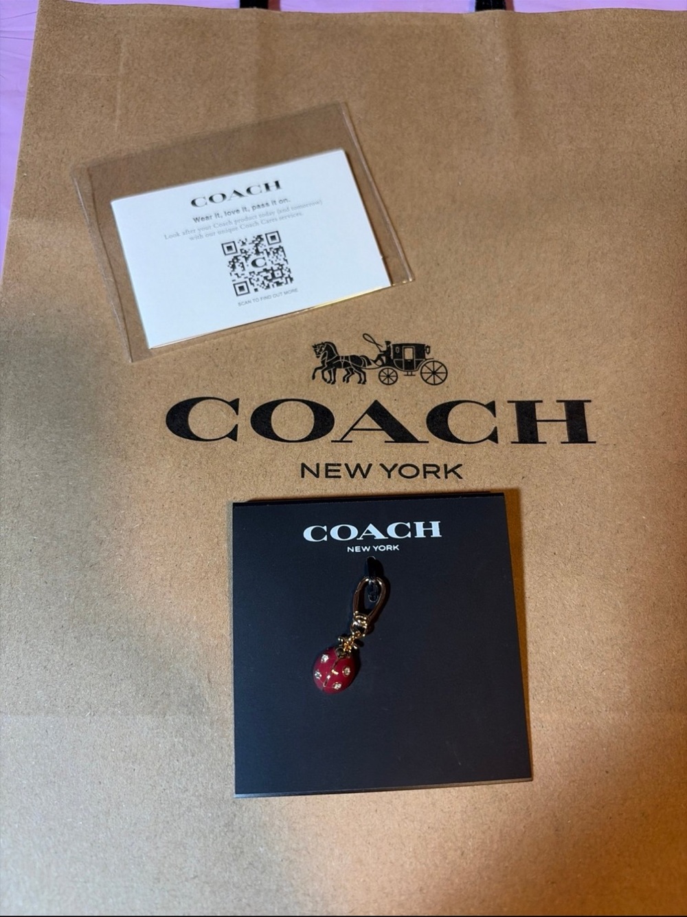 Coach Red Ladybug Charm
